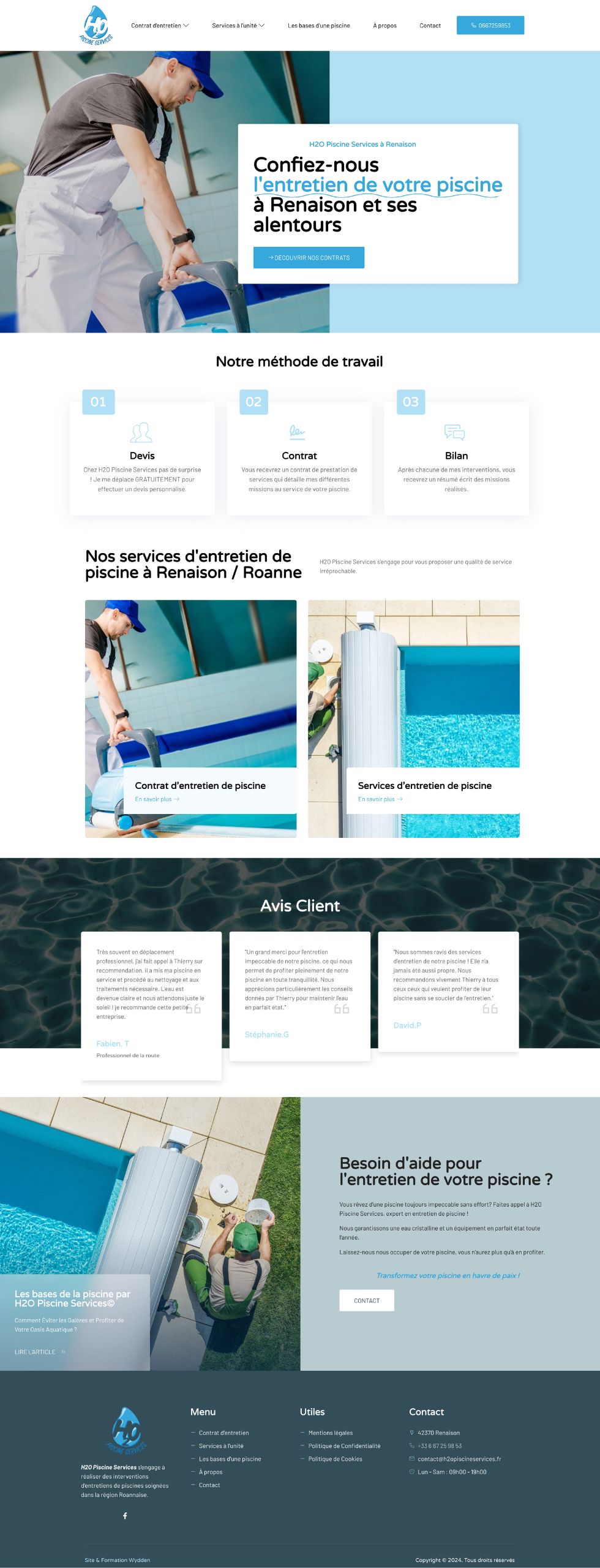 H2O Piscine Service - Entretien de piscine à Renaison